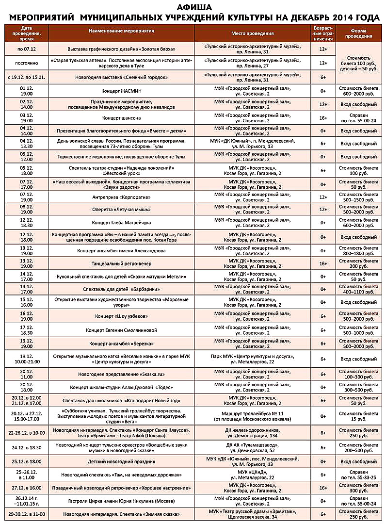 Городской концертный зал тула афиша